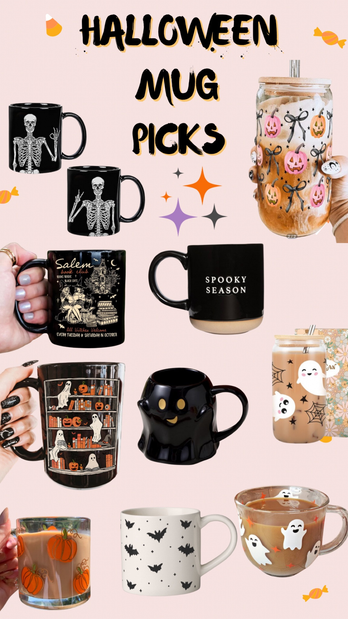 ☕️ 🧡 Now’s the time to make those cute Halloween mug selections! These were some of my favorites! I love a traditional mug, but how cute are those clear tumblers for iced coffee! 😍 #halloween #spookyseason #mugs

#LTKSeasonal #LTKFallSale #LTKHome