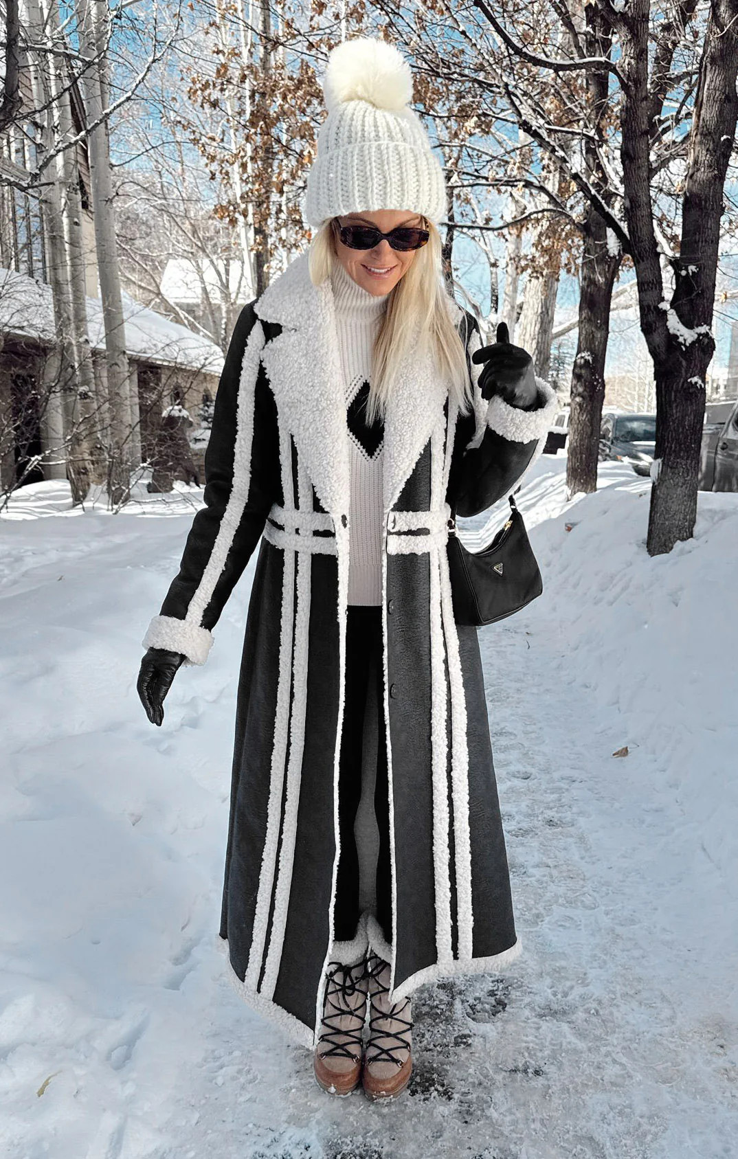 Swiss Alps Coat ~ Black Faux Leather with Sherpa | Show Me Your Mumu