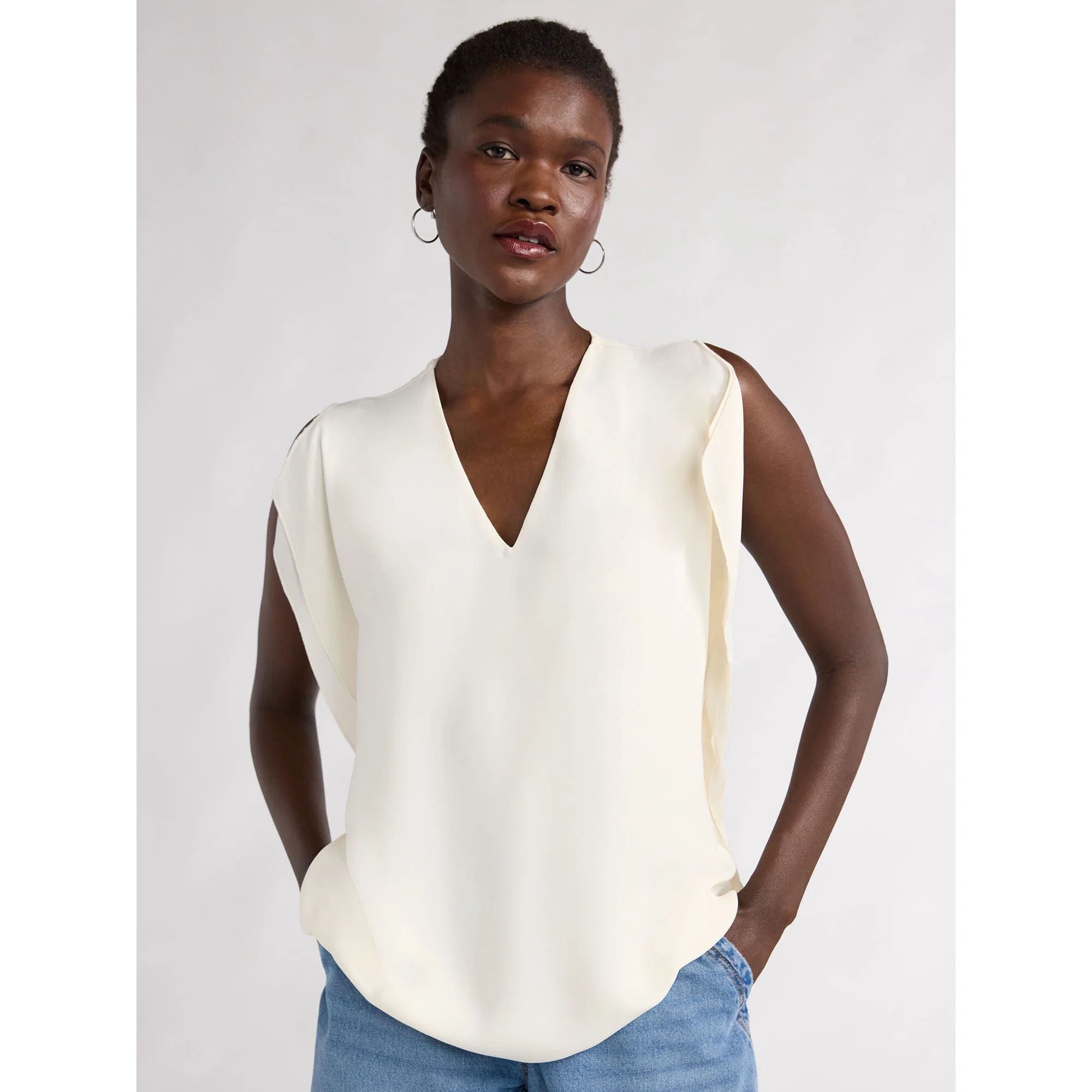 Scoop Women’s Side Flutter Top, Sizes XS-XXL | Walmart (US)