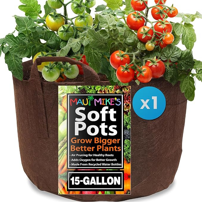 BEST Root Pouch (15 GALLON) Best Aeration Pot and Grow Bags from Maui Mike's. Made of Thicker Hem... | Amazon (US)