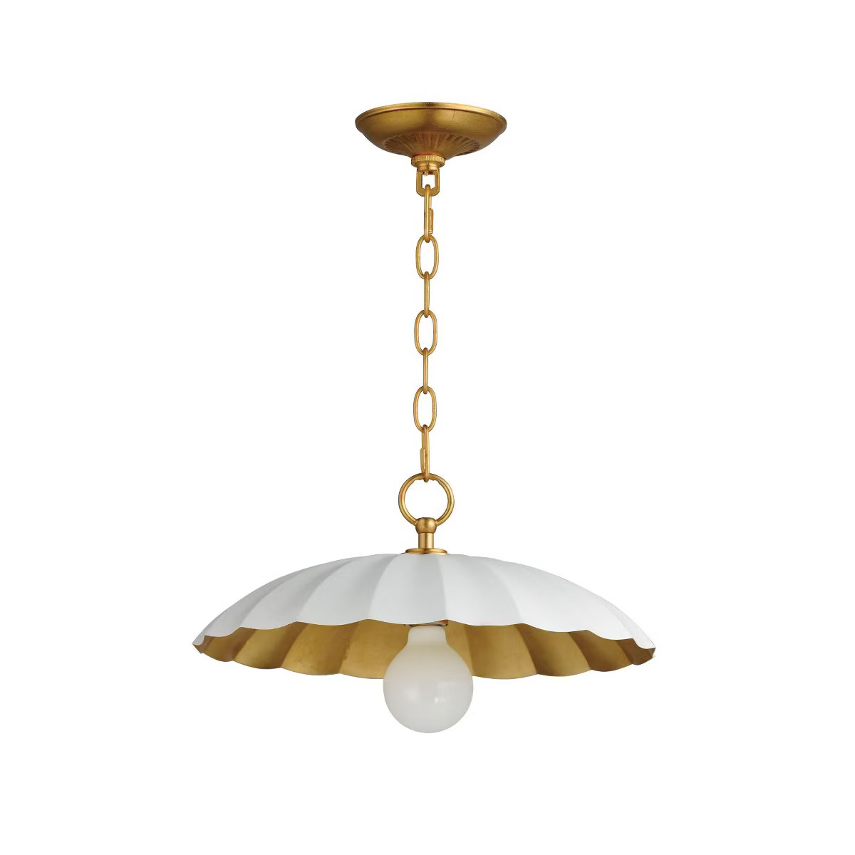 Maxim Lighting Primrose 1 - Light Pendant in  Matte White/Gold Leaf | Target