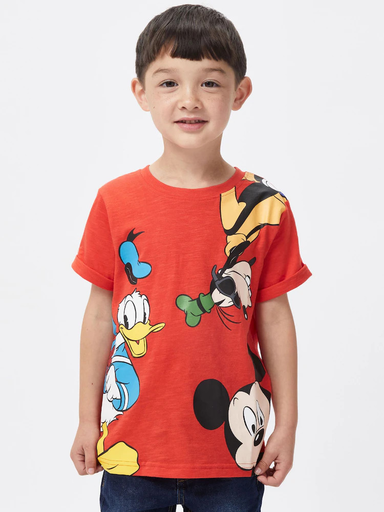 Character Red 100% Cotton Mickey Mouse Donald & Goofy T-Shirt | Next US