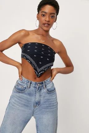 Vintage Tie Back Bandana Crop Top | Nasty Gal (US)