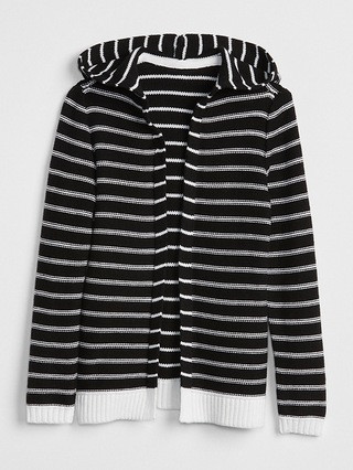 Gap Girls Stripe Open-Front Cardigan True Black Size L | Gap US