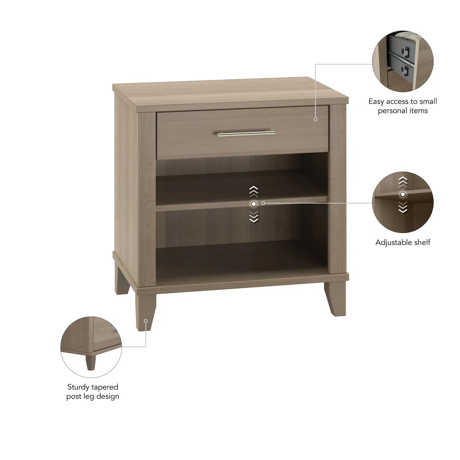 Tinley Manufactured Wood Nightstand | Wayfair North America