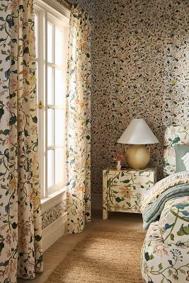 Hattie Cotton Floral Printed Curtain | Anthropologie (US)