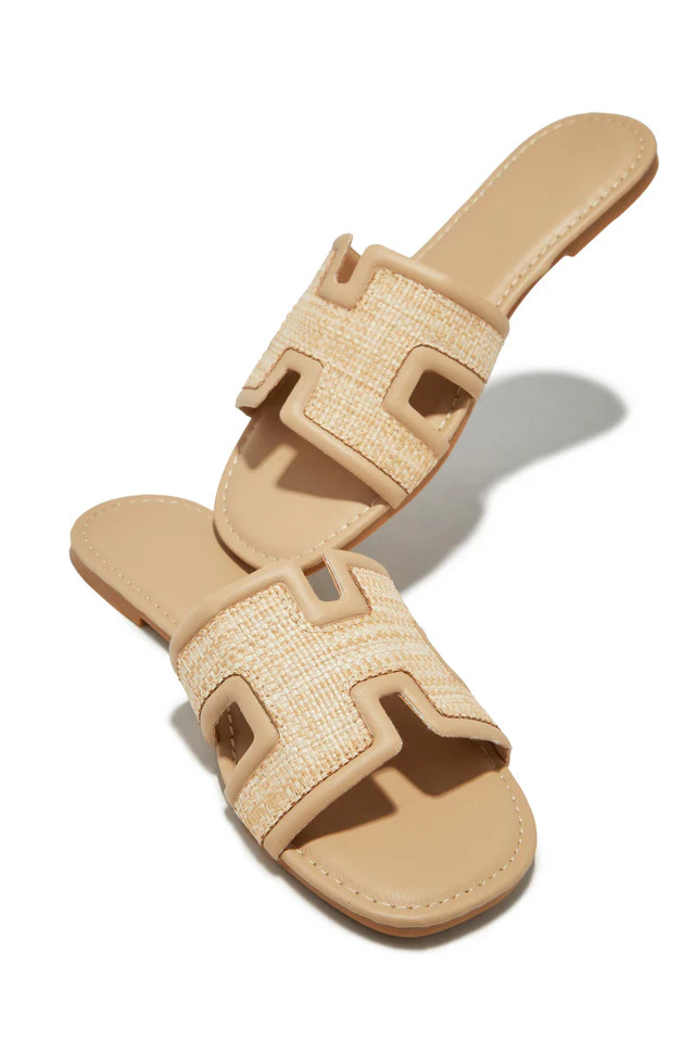 Miss Lola | Playa Paradiso Natural Slip On Sandals | MISS LOLA