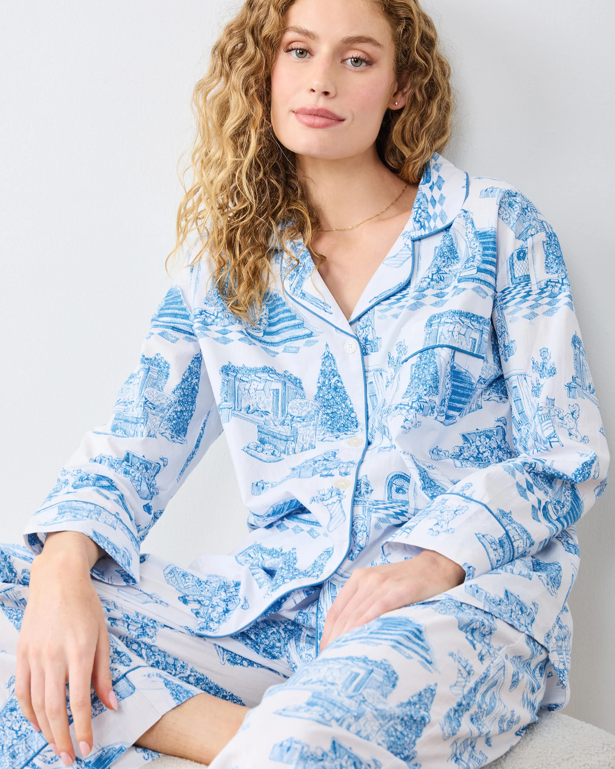 Hollywood Holiday - Long PJ Set - Snow Cloud | Printfresh