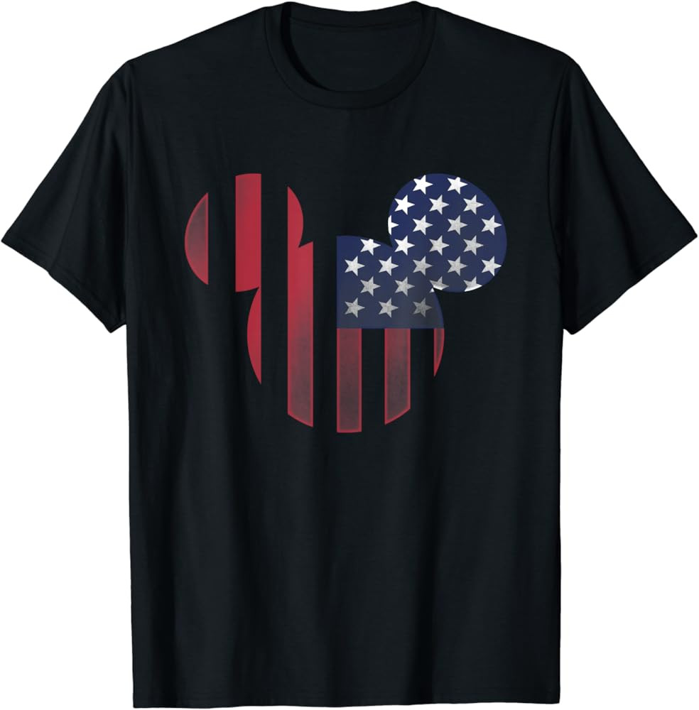 Disney Mickey Mouse Americana Ears shape T-Shirt | Amazon (US)