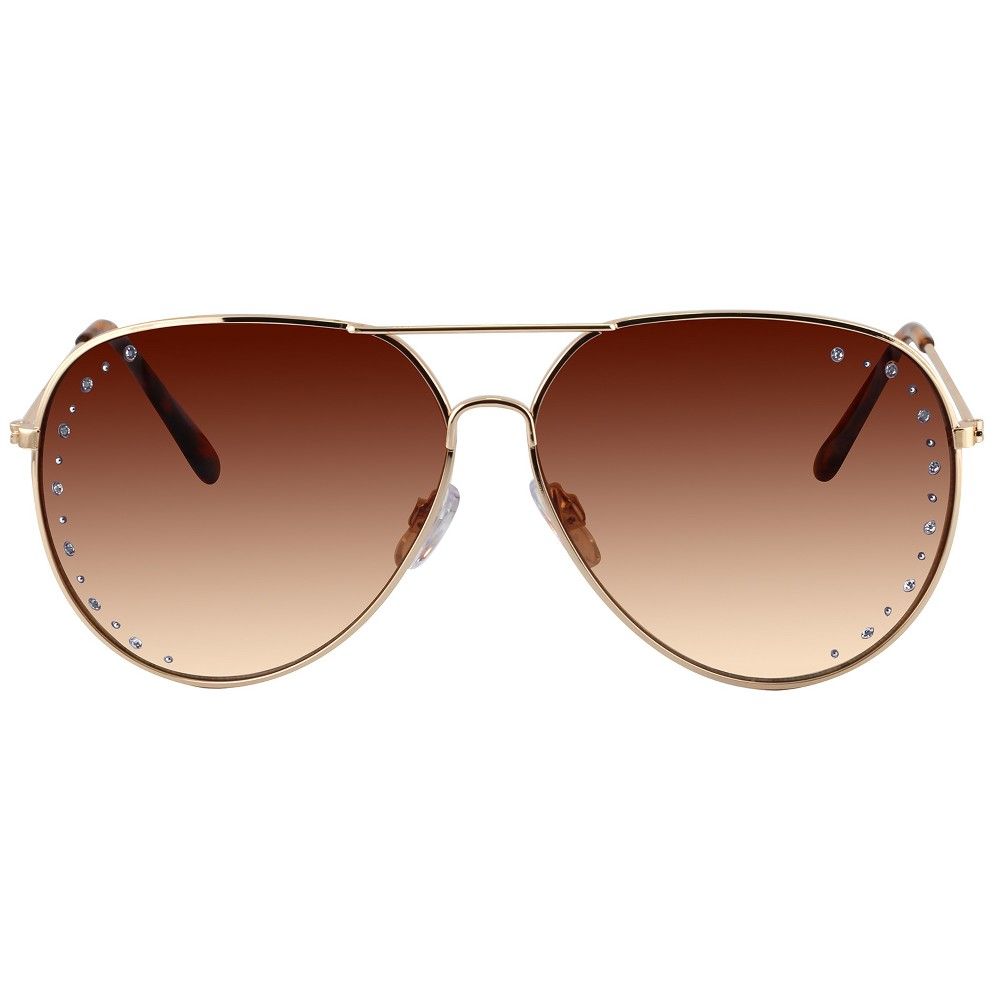 Women's Metal Aviator Sunglasses - A New Day Gold | Target