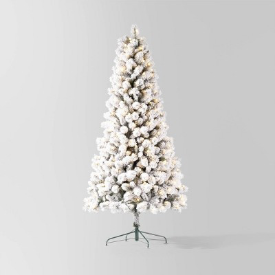 7.5' Pre-lit Flocked Douglas Fir Artificial Christmas Tree Color Changing White/Blue LED Lights -... | Target