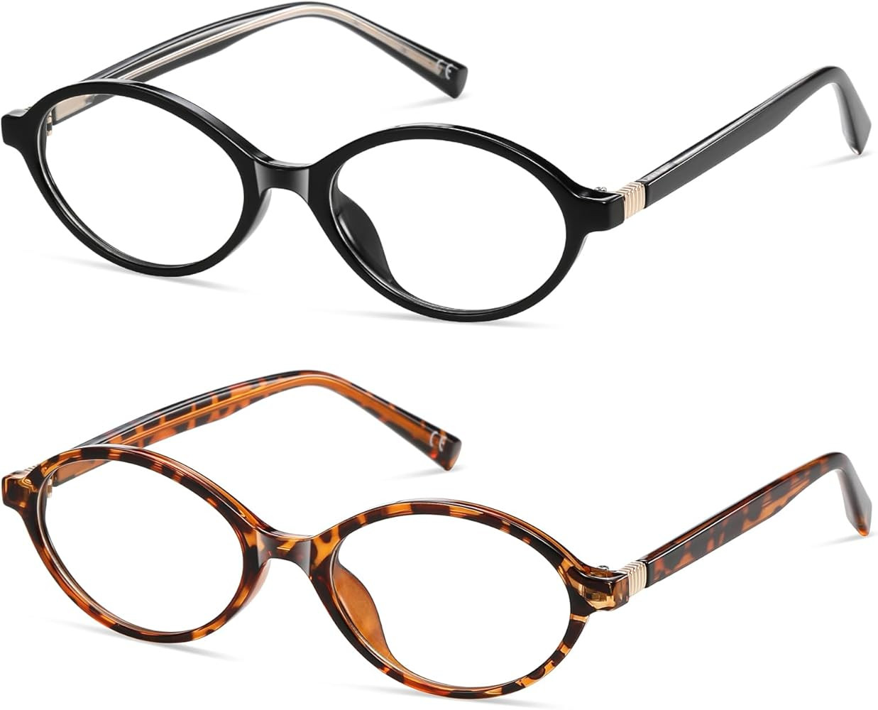 Oval Reading Glasses Women Men Blue Light Blocking Small Computer Readers Retro Fashion Frame Vin... | Amazon (US)