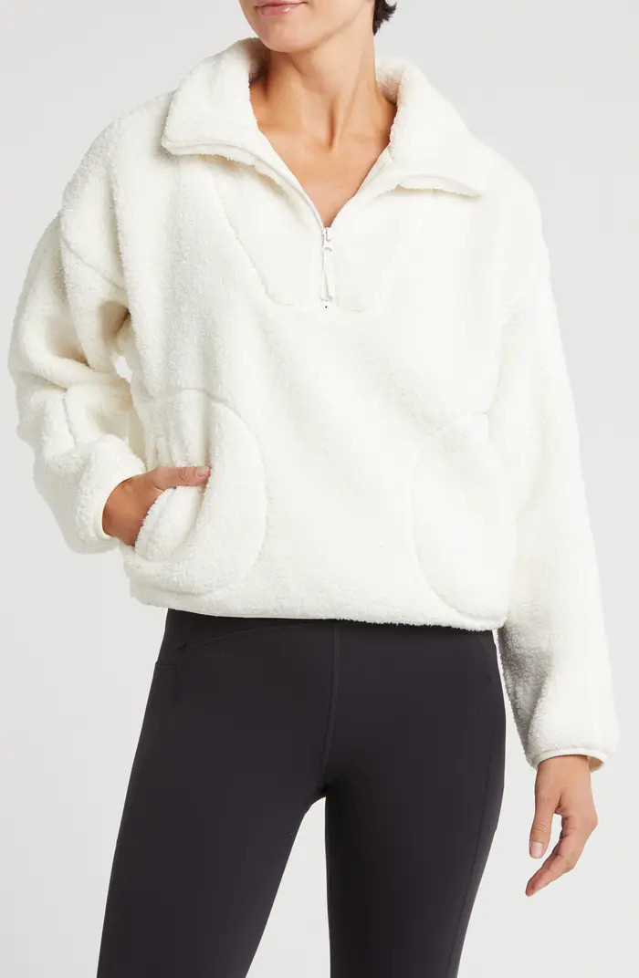 Cozy Faux Shearling Quarter Zip Pullover | Nordstrom Rack