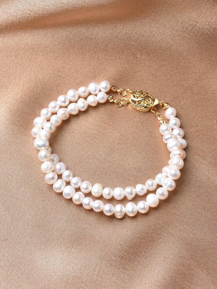 Cultured Pearl Beaded Bracelet | SHEIN
