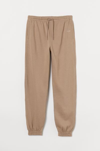 Joggers in sweatshirt fabric. High waist, elasticized waistband with drawstring, side pockets, an... | H&M (US)