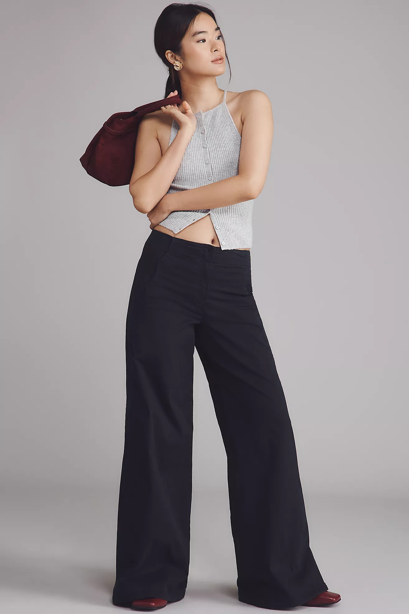Maeve Scallop Wide-Leg Pants | Anthropologie (US)