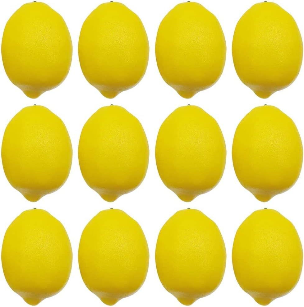 BigOtters Artificial Lemons, 3.7" x 2.5" Big Size Vivid Faux Lemon Plastic Fake Yellow Lemons for... | Amazon (US)