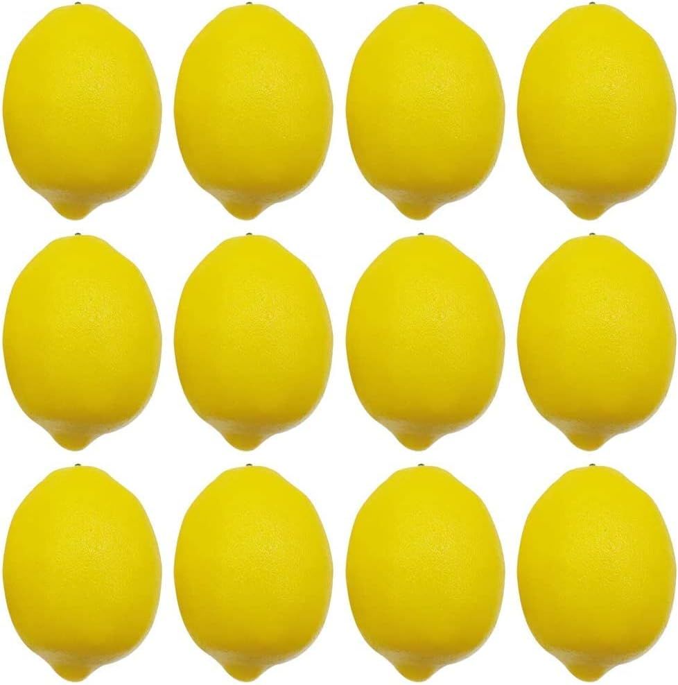 BigOtters Artificial Lemons, 3.7" x 2.5" Big Size Vivid Faux Lemon Plastic Fake Yellow Lemons for... | Amazon (US)