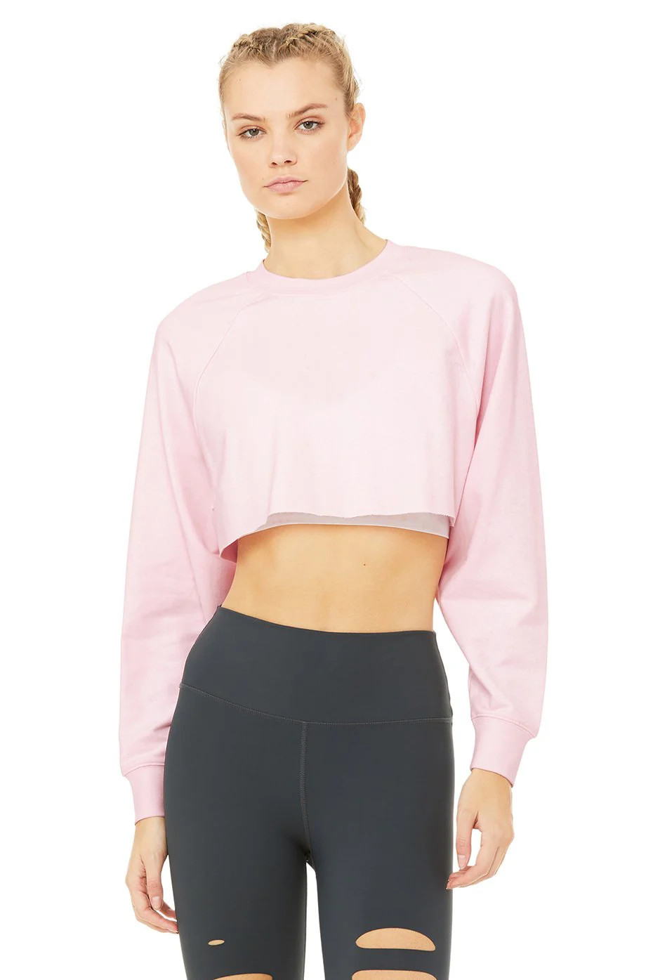 Alo YogaÂ® | Double Take Pullover - Soft Pink Top in Soft Pink*, Size: Large | Alo Yoga (US)