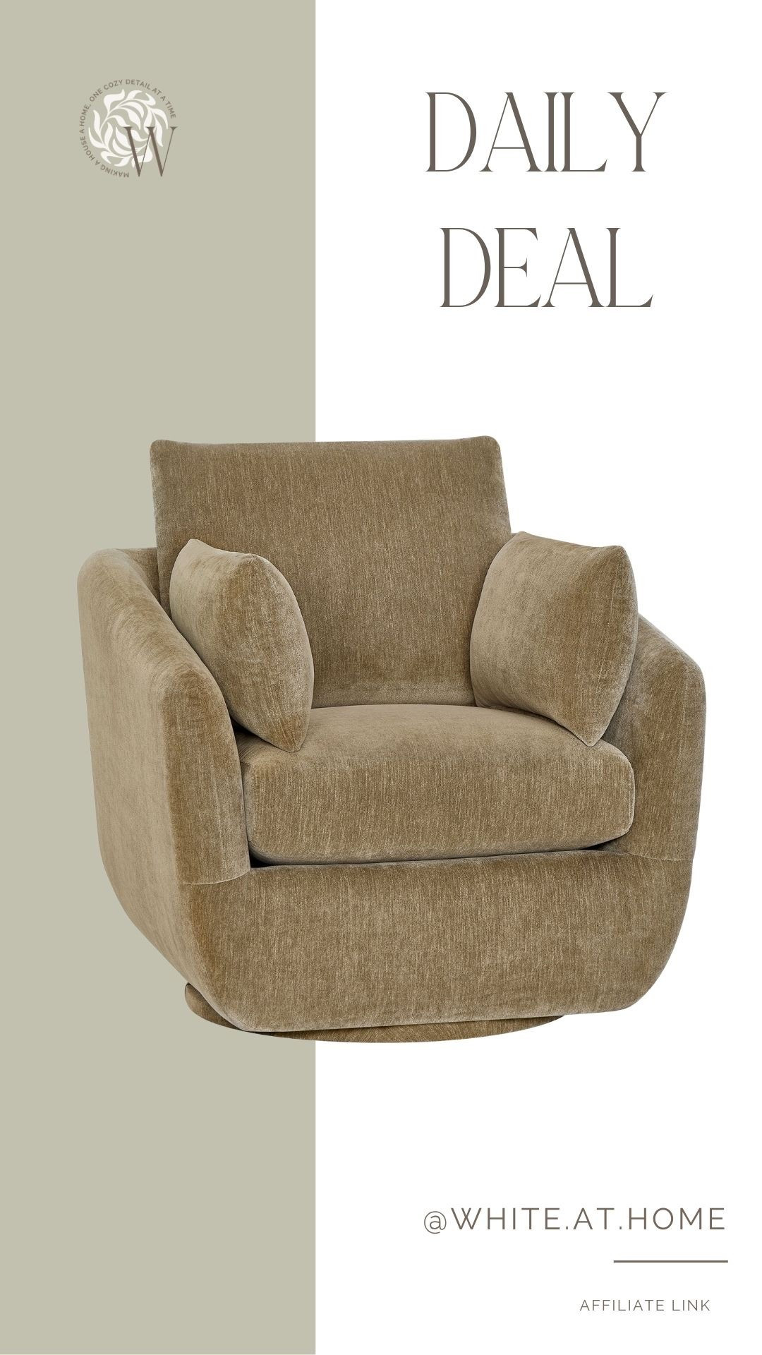 This gorgeous swivel chair is a new arrival at Walmart! This fabric is a beautiful latte brown color. It comes stain-treated to protect against everyday life, and it’s only $284!!

#LTKHome #LTKSaleAlert
