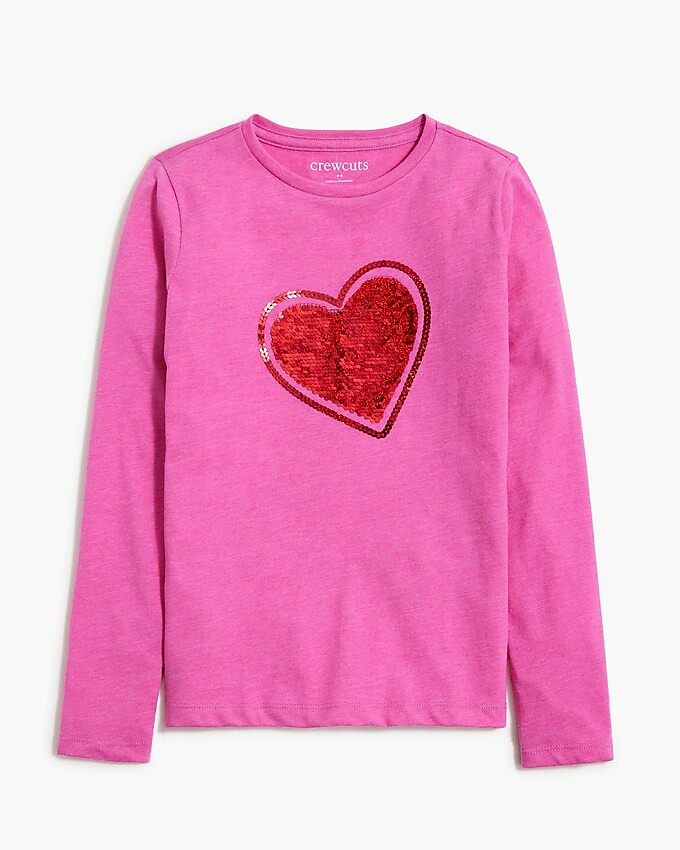 Girls' sequin heart graphic tee | J.Crew Factory