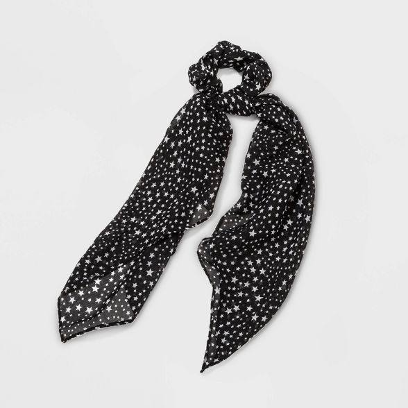 Chiffon Star Print Multiple Ways To Wear Twister with Long Scarf Tails - Wild Fable™ Black | Target