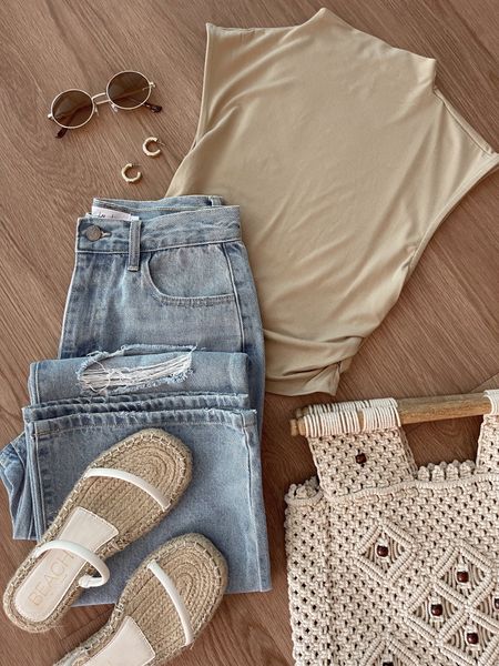 Cute and casual neutral outfit inspo.  Mock neck top 
Boho style 

#LTKunder50 #LTKSeasonal #LTKstyletip