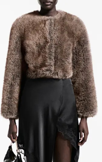 MANGO Boleta Faux Fur Crop Jacket | Nordstrom | Nordstrom