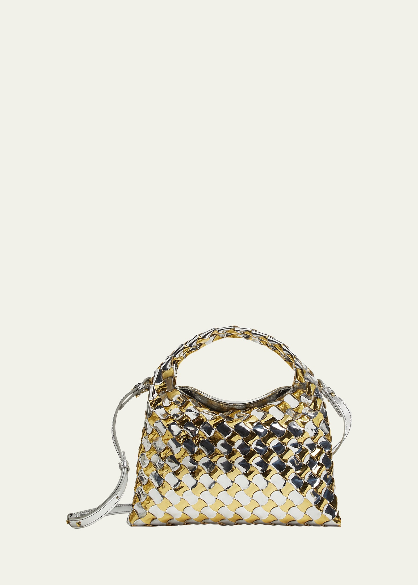 Bottega Veneta Hop Mini Intrecciato Metallic Hobo Bag | Bergdorf Goodman