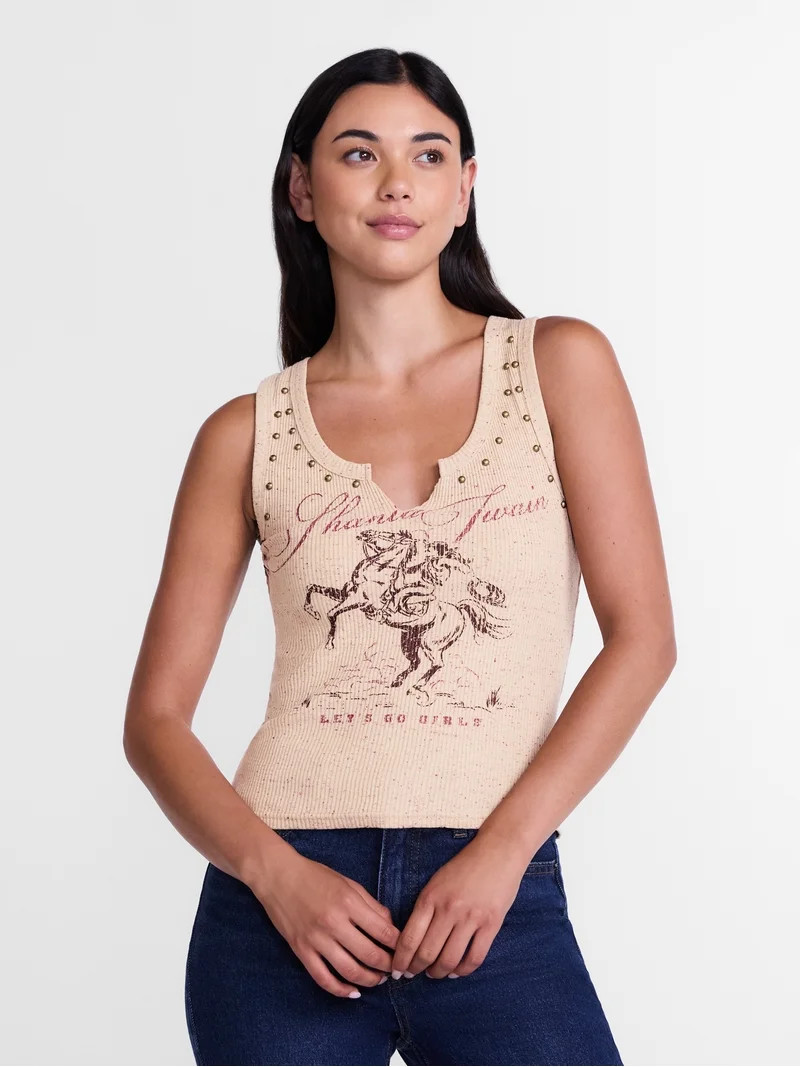 Shania Twain Women's Studded Graphic Tank Top, Sizes XXS-4X | Walmart (US)