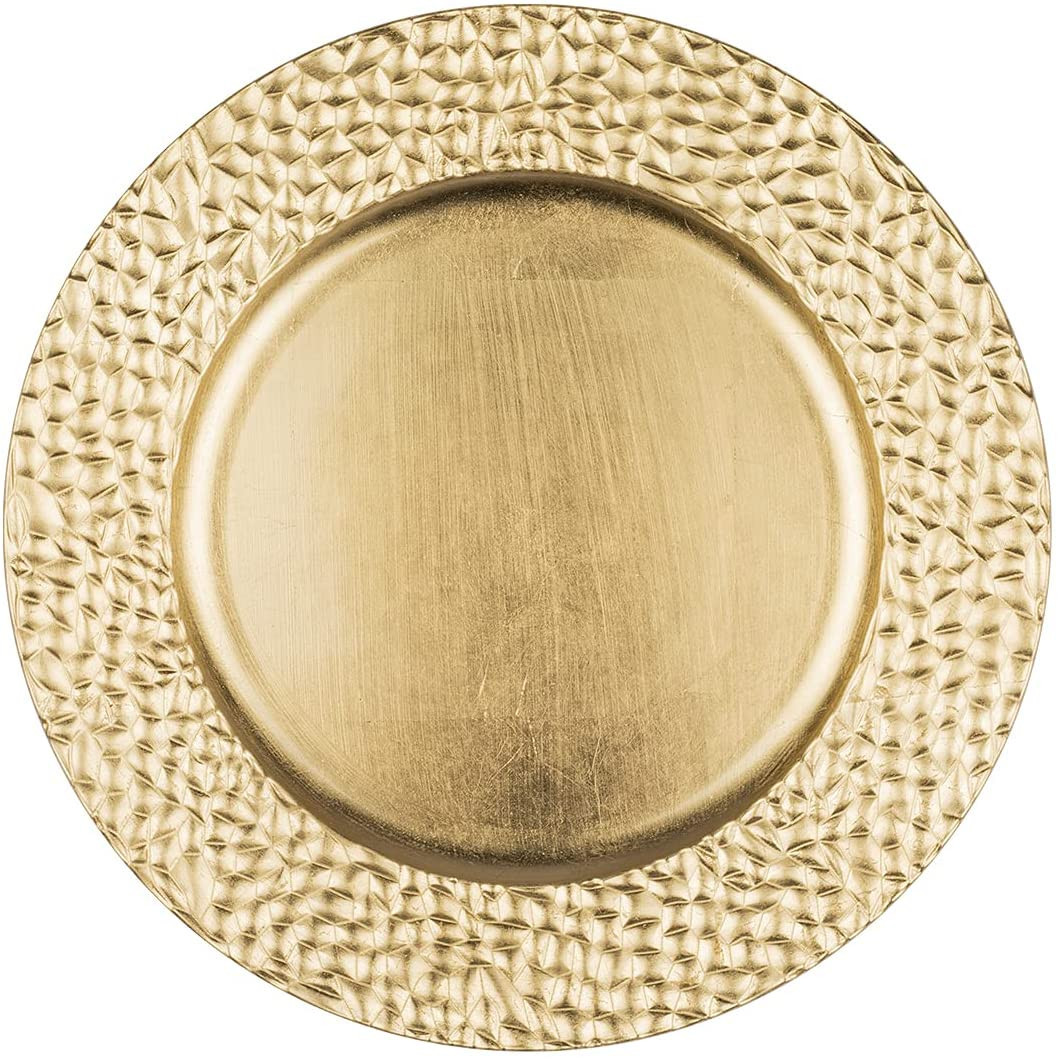 Koyal Wholesale Modern Industrial Charger Plates, 4-Pack French Style Decor, Ornate Charger Plate... | Amazon (US)