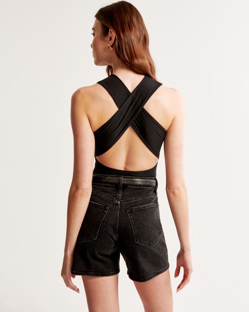 Soft Matte Seamless Cross-Back Shell Bodysuit | Abercrombie & Fitch (US)