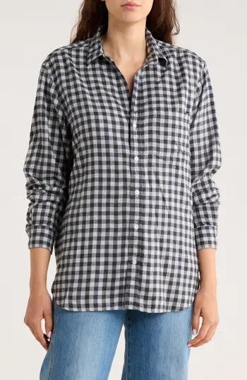 Frank & Eileen Joedy Boyfriend Button-Up Shirt in Check at Nordstrom Rack, Size Large | Nordstrom Rack