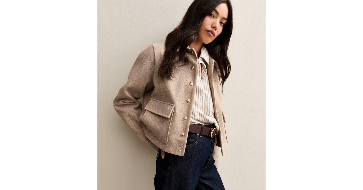 Cream Button Up Long Sleeve Shacket | New Look | New Look (UK)