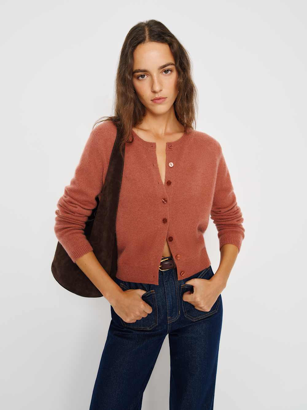Clara Cashmere Crew Cardigan | Reformation (Global)