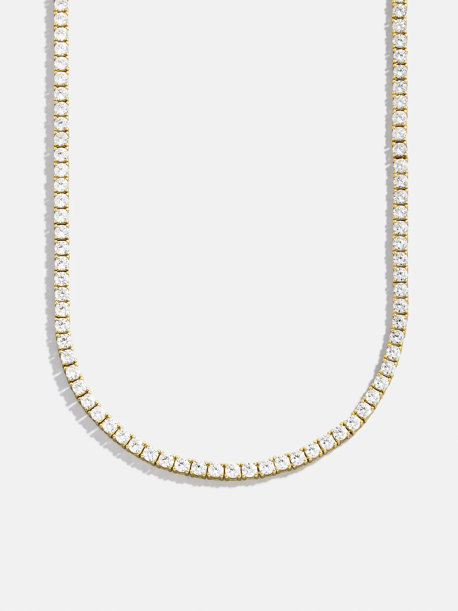 Billie Gold Tennis Necklace - Gold Plated Brass | BaubleBar