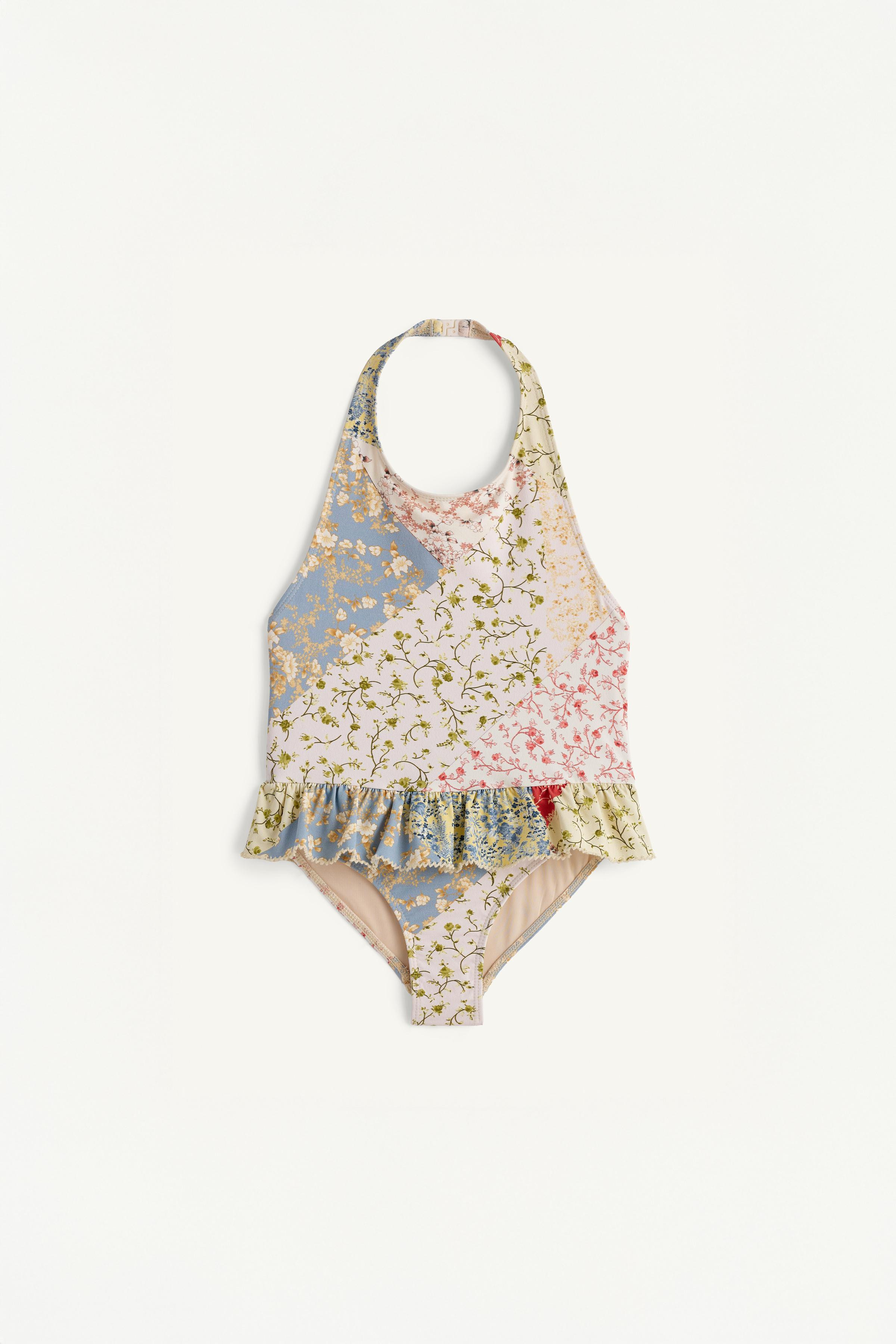 LIMITED EDITION PATCHWORK HALTER SWIMSUIT | Zara US