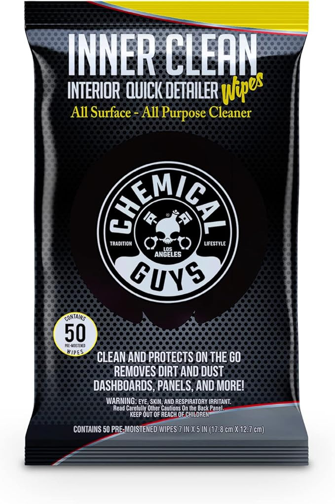 Chemical Guys InnerClean Interior Quick Detailer & Protectant Wipes – 50 Pack Multi Surface Int... | Amazon (US)