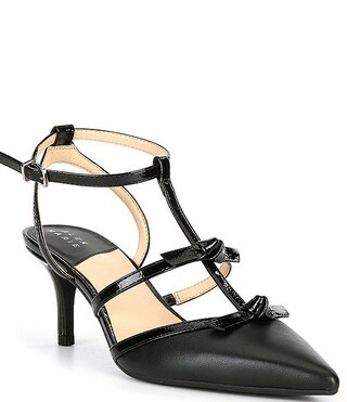 Alex Marie Ainsley Leather T-Strap Bow Pumps | Dillard's | Dillard's