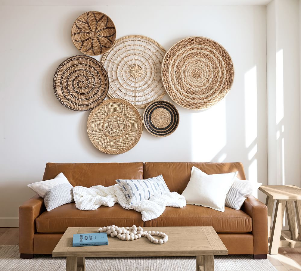 Open Weave Handwoven Wicker Basket Wall Art - 40&amp;quot; | Pottery Barn (US)
