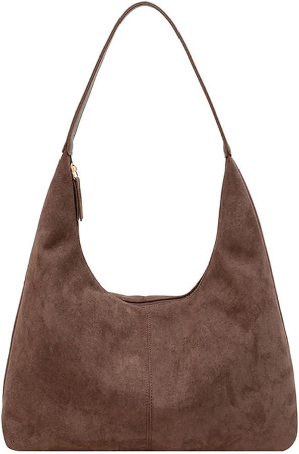 Slouchy Suede Shoulder Bags For Women Underarm Bag Womens Tote Bag Work Purses Crescent Bag Suede... | Amazon (US)