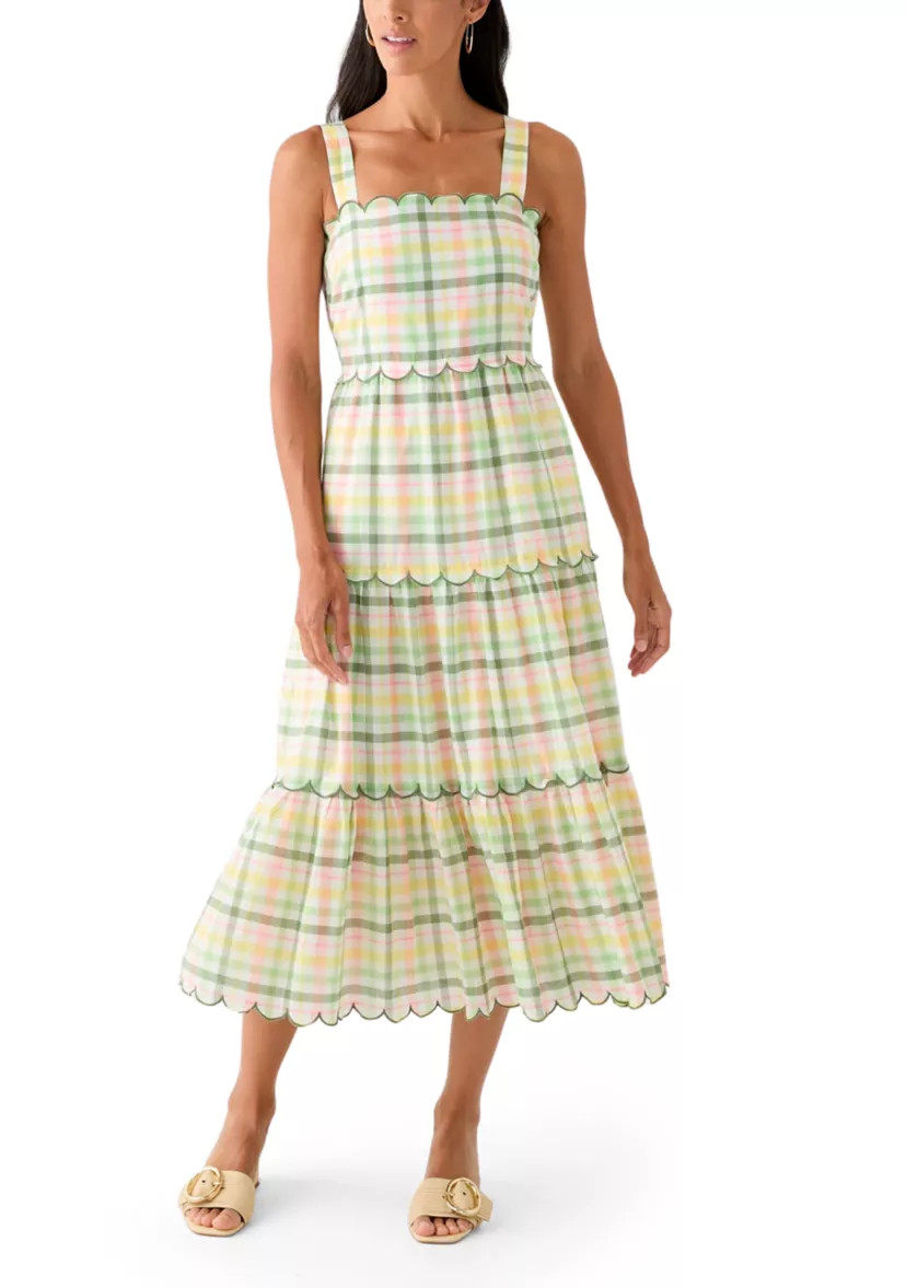 Women's Sleeveless Scallop Printed Midi Dress | Belk