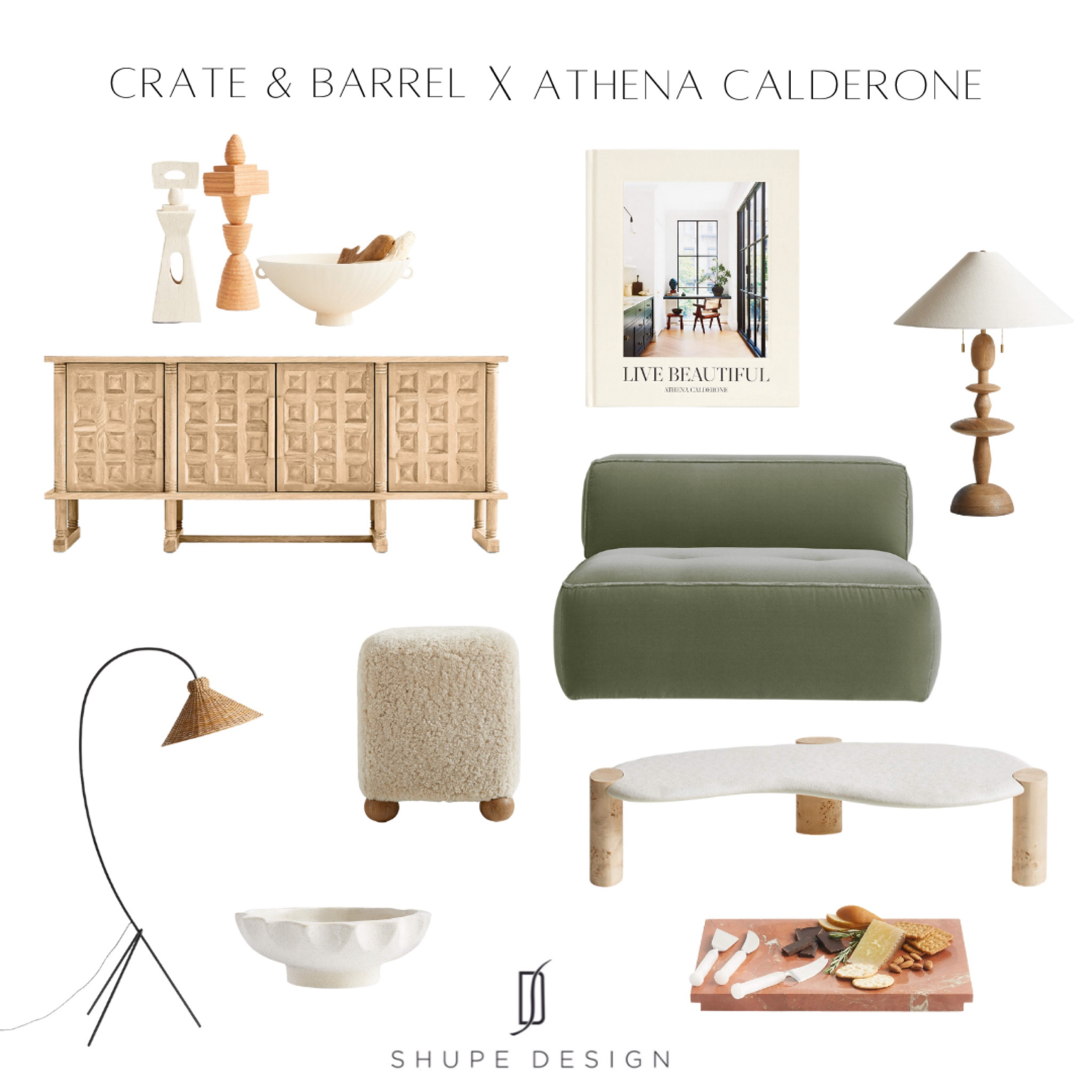 My curated picks from the Crate & Barrel X Athena Calderone collab. 

Chair
Lamp
Decor
Coffee table
Floor lamp
Bowl
Tray 

#LTKstyletip #LTKhome