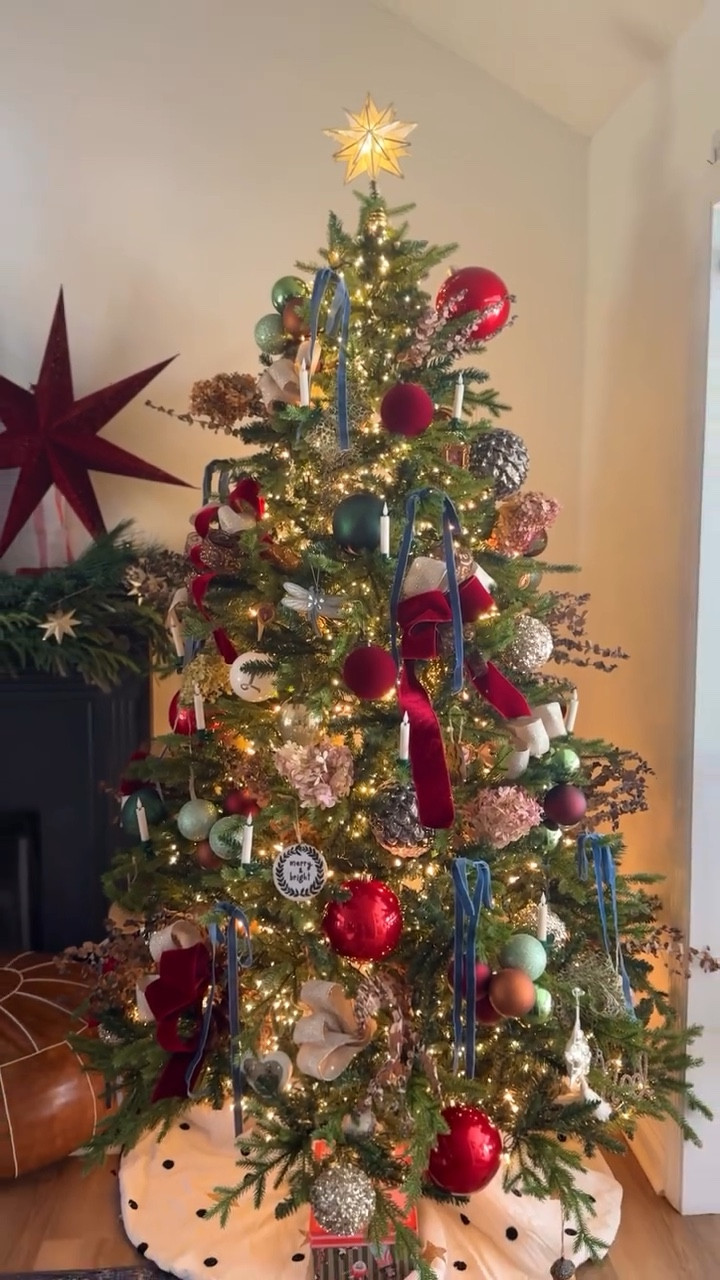 There’s something I love about pulling out the same ornaments year after year… and slowly collecting pieces that feel like us. ✨

I’m not chasing trends if it doesn’t feel right. I just love decorating the way our moms and grandmas did… slowly, intentionally, and with things that mean something.

I’m still working on the mantle and I’ve fixed the ribbon a bit, but you get it right! Can you spot what else I added or changed out this year? You could call this traditional a Christmas tree, but I call it curated and collected us.

#LTKHome #LTKHoliday #LTKSeasonal