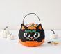 Glow-in-the-Dark Pumpkin Cat Felt Halloween Treat Bag | Pottery Barn Kids
