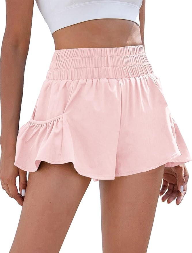 BMJL Womens High Waisted Shorts Athletic Running Shorts Workout Gym Quick Dry Flowy Shorts with P... | Amazon (US)