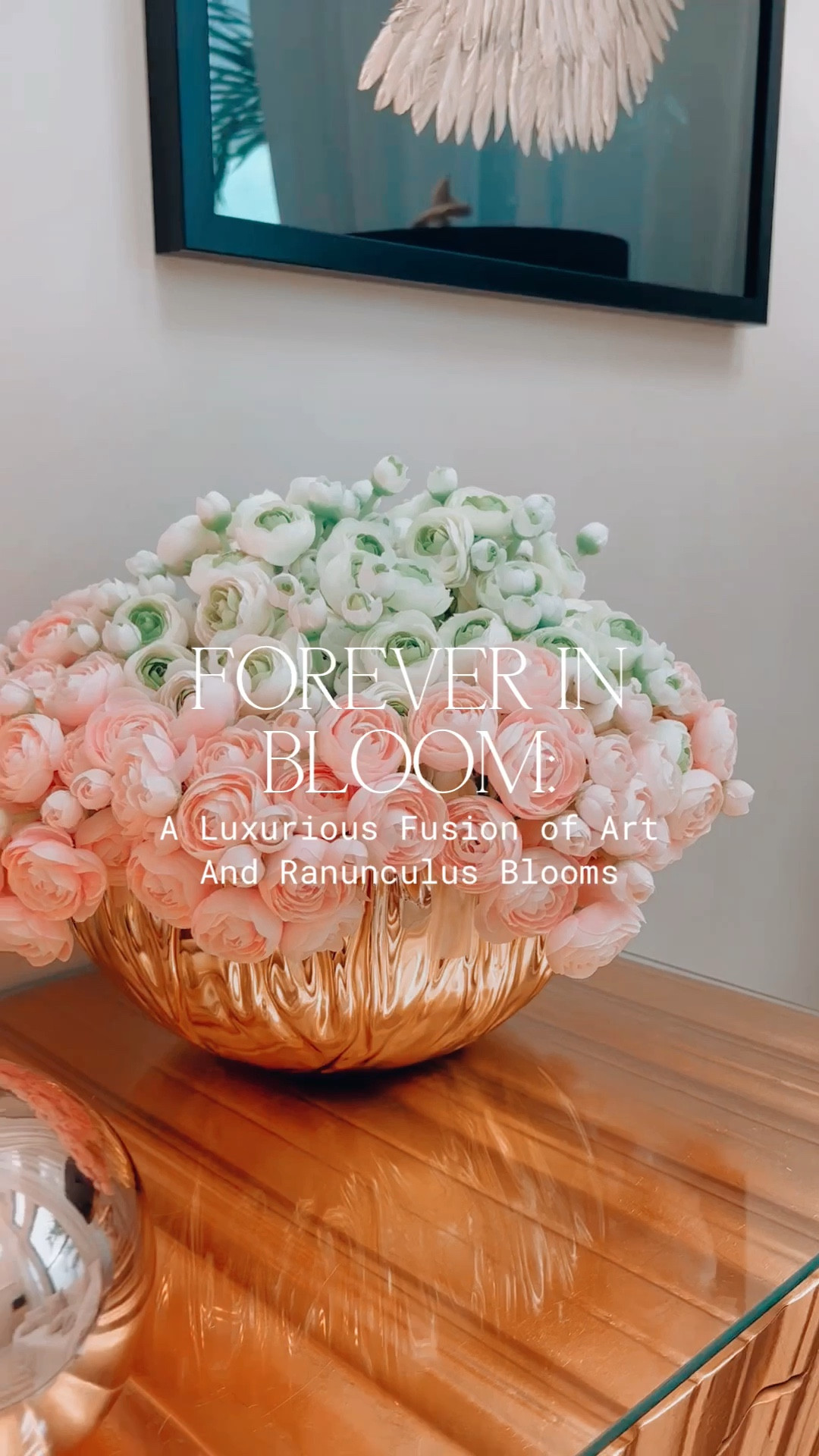I've created an absolutely stunning flower composition using artificial ranunculus, and let me tell you, it's a game-changer! I've always adored ranunculus, but finding ones with top-notch quality that can pass for the real deal? Well, it's no easy feat. But guess what? I managed to pull it off, and I couldn't be happier with the result!

Picture this: a dazzling golden bowl with a design that's nothing short of captivating. It's got this amazing texture that adds an extra oomph to the whole look. To make sure everything stayed in place, I made a grid with tape, carefully inserting those lovely bunches of ranunculus. I used flowers with this gorgeous pink shade for the perimeter of the bowl, while the crown boasts a delicate touch of green. It's a combination that screams elegance!

And here's the best part: this composition is here to stay! Yep, it'll last forever, and I'm not kidding. These artificial ranunculus are so lifelike, you won't believe they're not the real deal. If you want to recreate this fabulousness, I've got you covered. I've linked all the products I used on my LTK page, so you can easily find them. Oh, and let me spill the tea on a fabulous find: those beautiful metal round candles from Balsam Hill are currently on sale. Trust me, they're a must-have for adding that extra touch of glam to your space. You can find the link to Balsam Hill in my bio, so go check them out and thank me later! 😉
