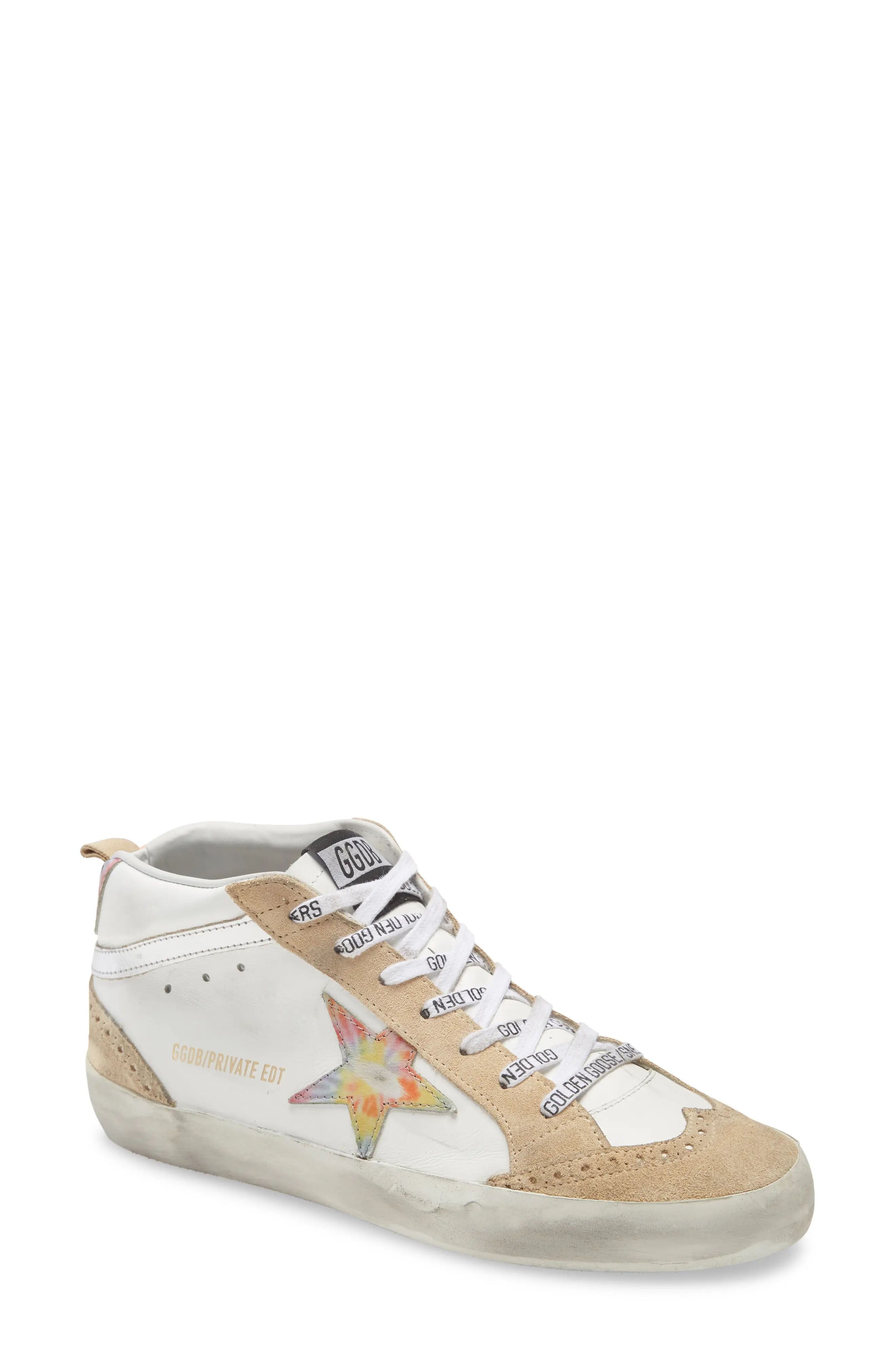 Golden Goose Mid Star Sneaker in White Leather at Nordstrom, Size 11Us | Nordstrom