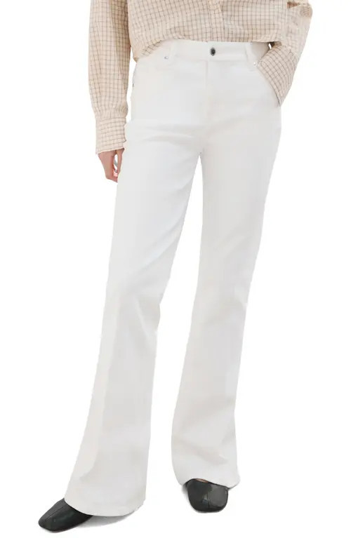 MANGO Violeta High Waist Flare Leg Jeans in White at Nordstrom, Size 8 | Nordstrom