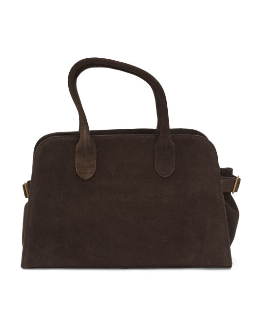 Suede Large Double Handle Satchel | TJ Maxx